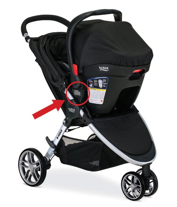 Britax-B-Agile stroller (in travel system mode)